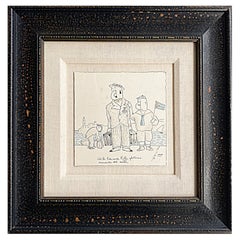 Cuban Artist Eduardo Abela Political Satire Comic Art Drawing “the Voyage” 1939
