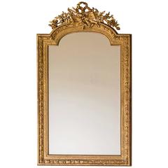 Louis XVI Style Antique French Mirror, Musical Cartouche, circa 1890