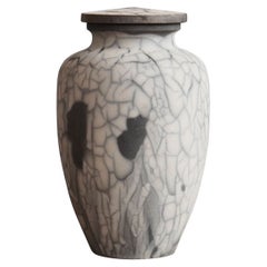 Pre-Order Omoide Urn, Smoked Raku, Ceramic Raku Pottery