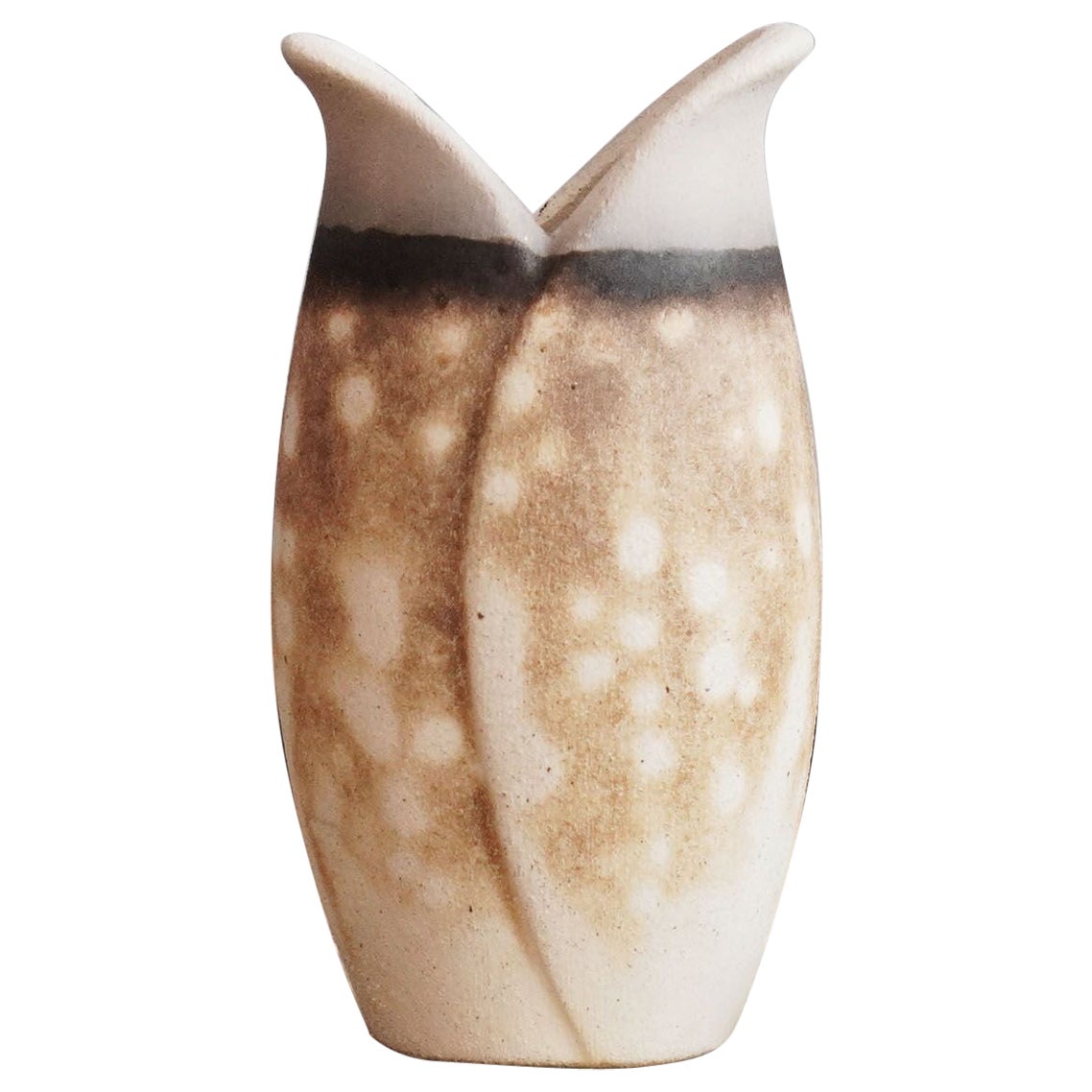 Hana F Mini Vase Raku Ceramic, Obvara, Handmade Home Decor Gift For Sale
