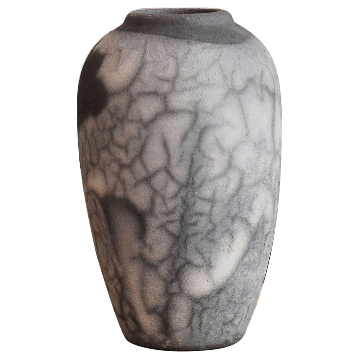 Hana L Mini Vase Raku Ceramic, Smoked Raku, Handmade Home Decor Gift For Sale