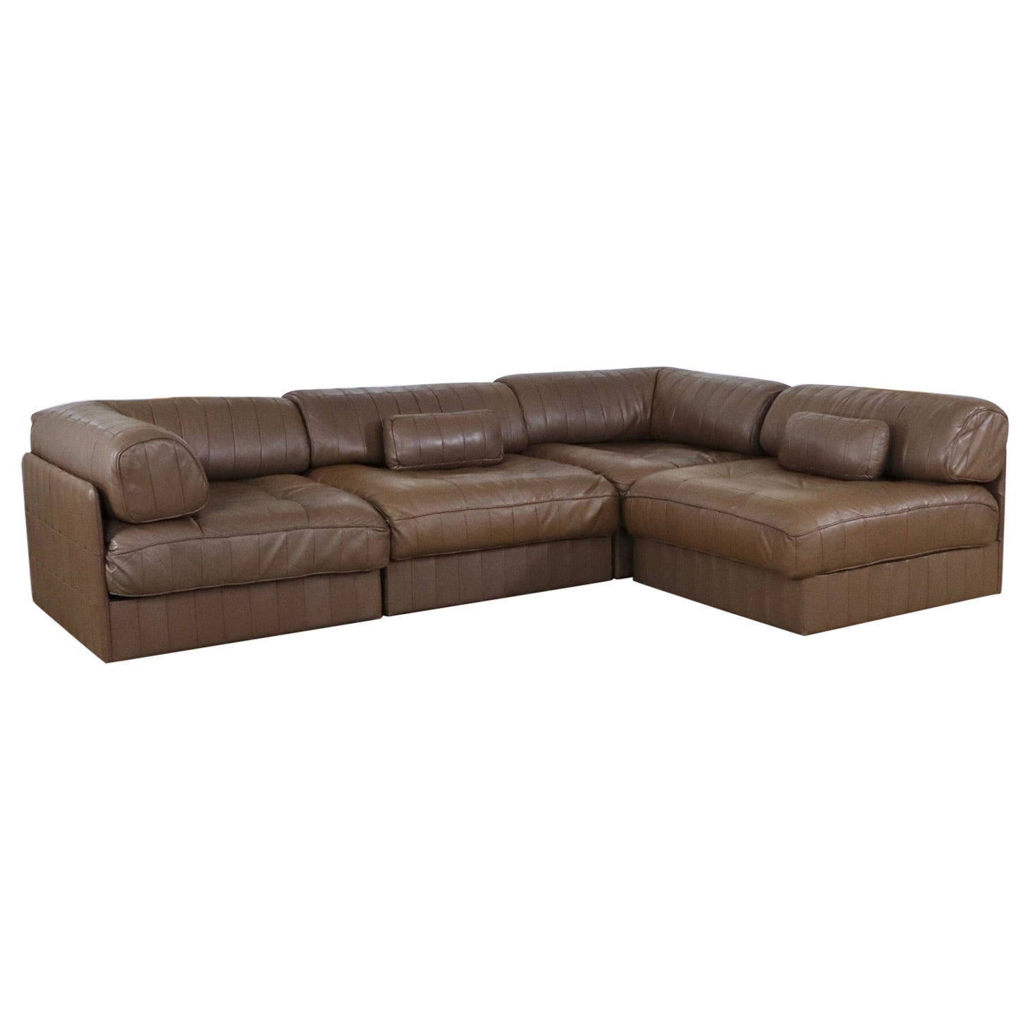 De Sede DS-88 Sofa in Chocolate Brown Patchwork Leather, 1970s