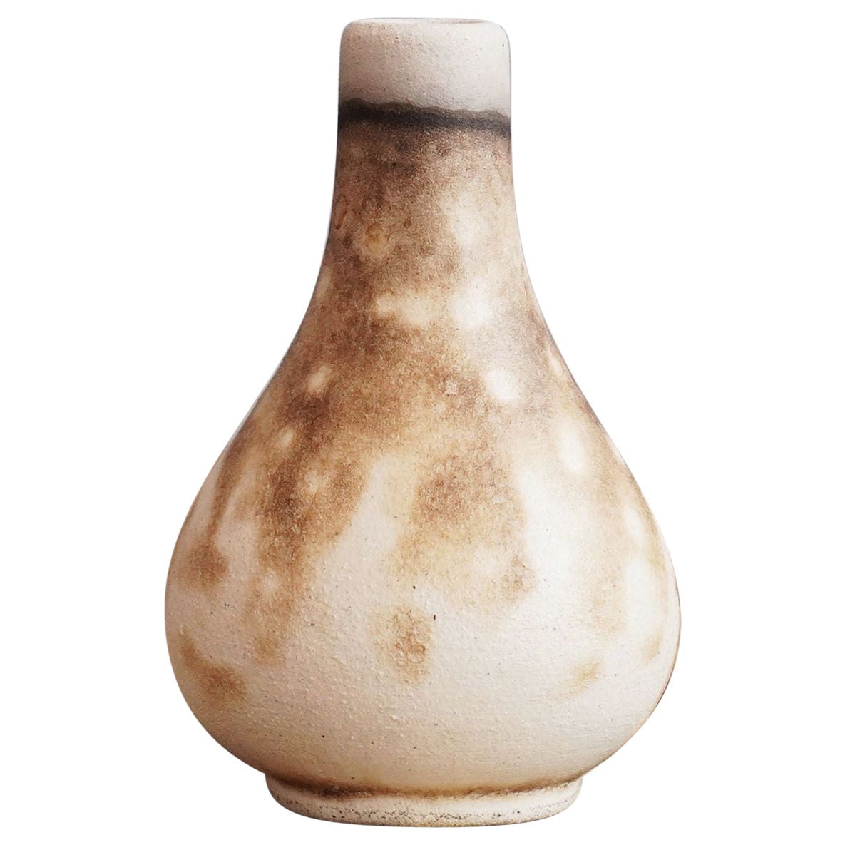 Hana W Mini Vase Raku Ceramic, Obvara, Handmade Home Decor Gift For Sale