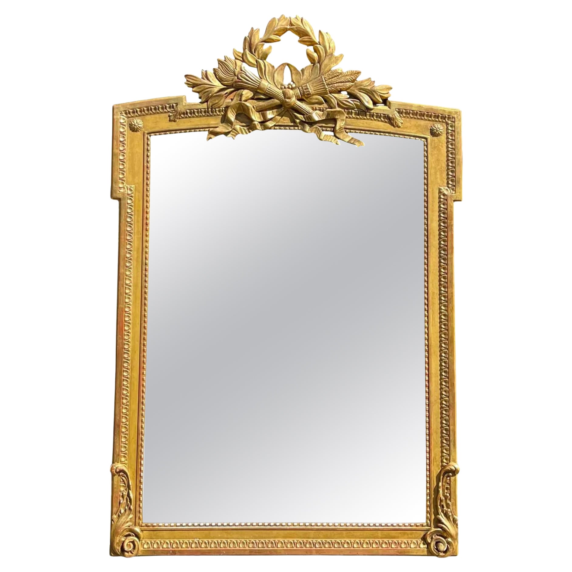 Miroir néoclassique en bois doré de style 18e siècle Jerry Solomon en vente