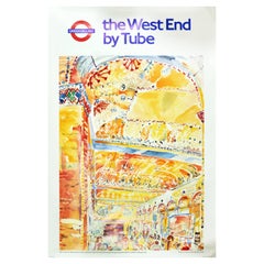 Original-Vintage-Reiseplakat Londoner U-Bahn West End von Tube Criterion Art