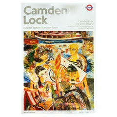 Affiche originale vintage du métro de Londres Camden Lock - John Bellany - Camden Town