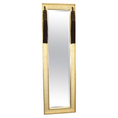 Hollywood Regency Gold Textured Beveled Full Length Wall Pier Mirror