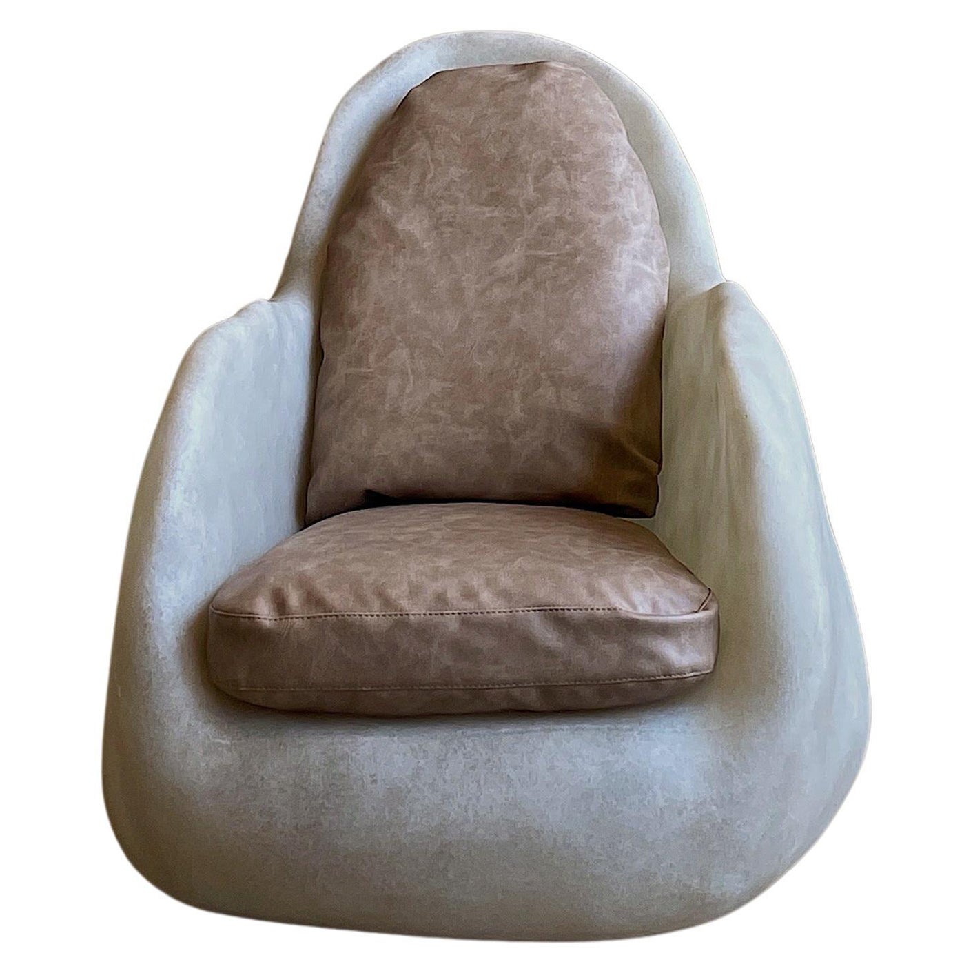 Asthetic Egg Shape, Natural Beige Fiberglass Lounge with Cushion by kar