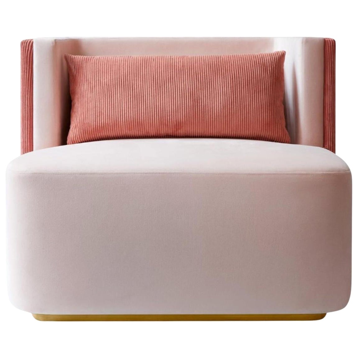 Papillonne Salmon Pink Armchair by Lagu For Sale