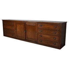 Large Antique French Oak Apothecary Cabinet or Sideboard, Circa 1900