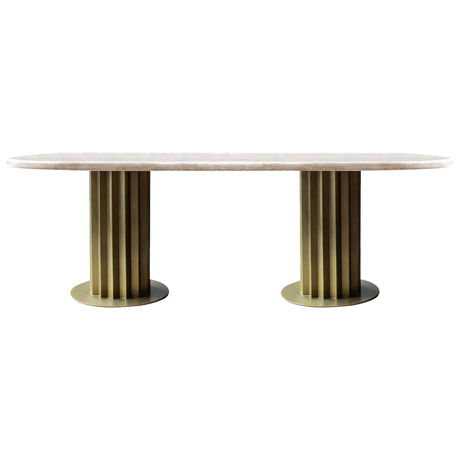Recalled Brass Table by Lagu For Sale