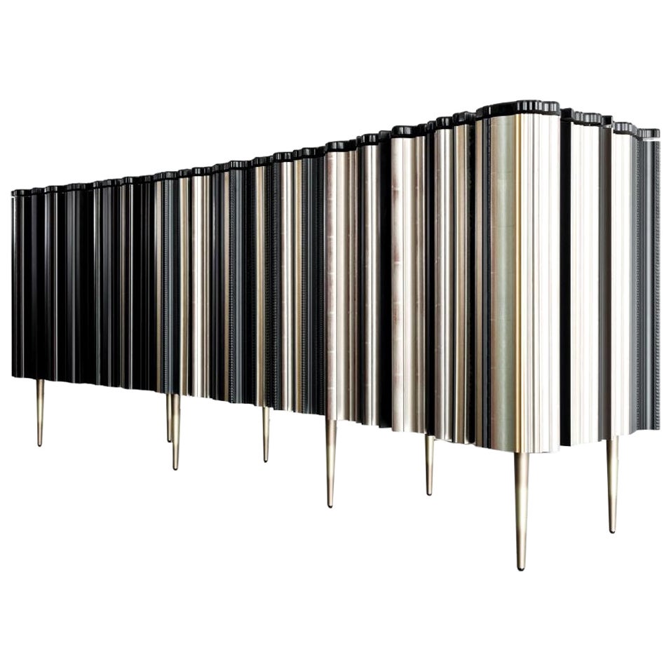 Frame Curved Sideboard by Luis Pons For Sale