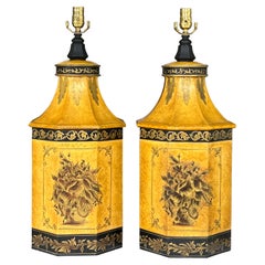 John Richard Pair of Large Tole Table Lamps