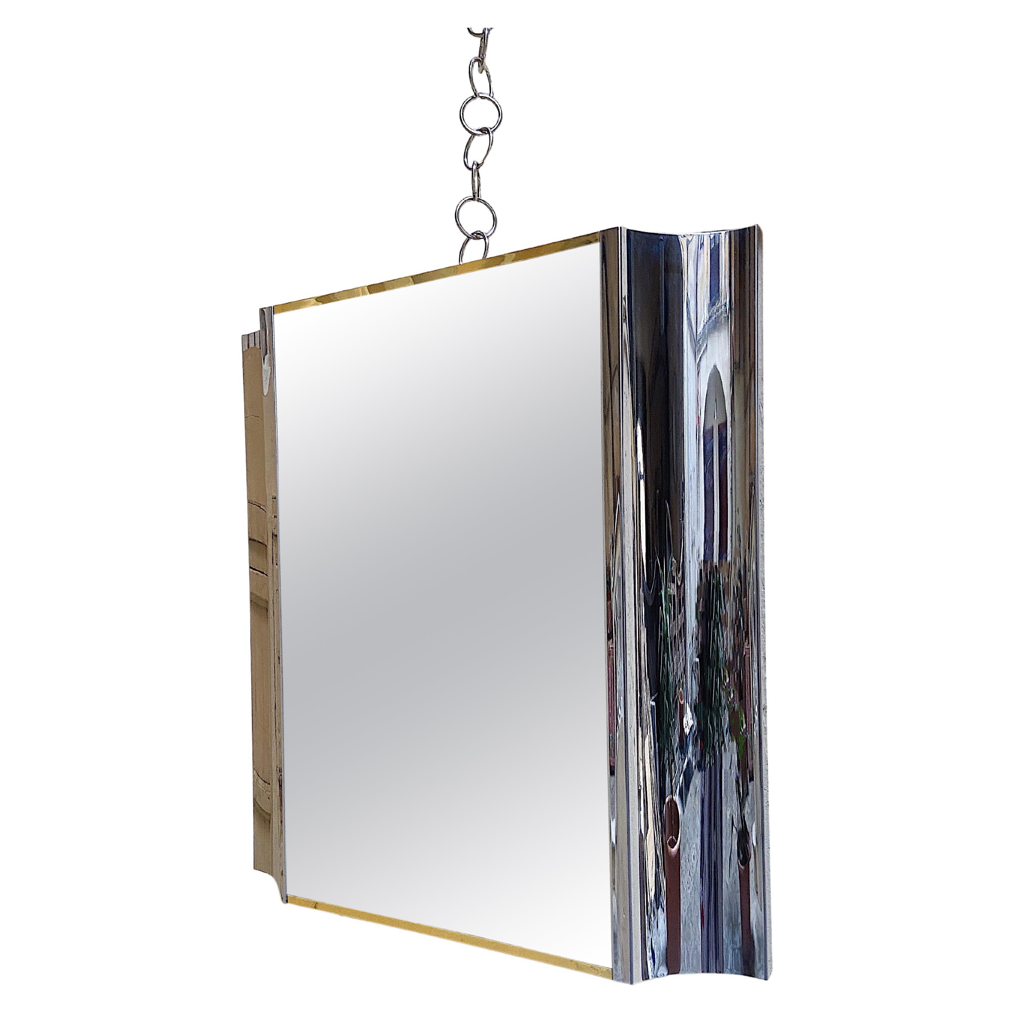 Wall Mirror Designed by Willy Rizzo for Cidue Italy, 1970s For Sale