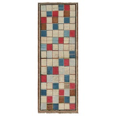 Vintage Persian Tribal Runner with Square Patterns by Rug & Kilim
