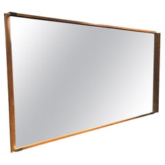 Paul Frankl Walnut and Brass Mirror 1950s 'Numbered'