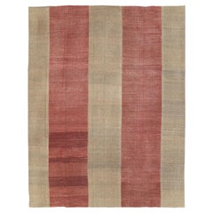 Tapis Kilim turc à tissage plat fait à la main du milieu du 20e siècle, de taille standard