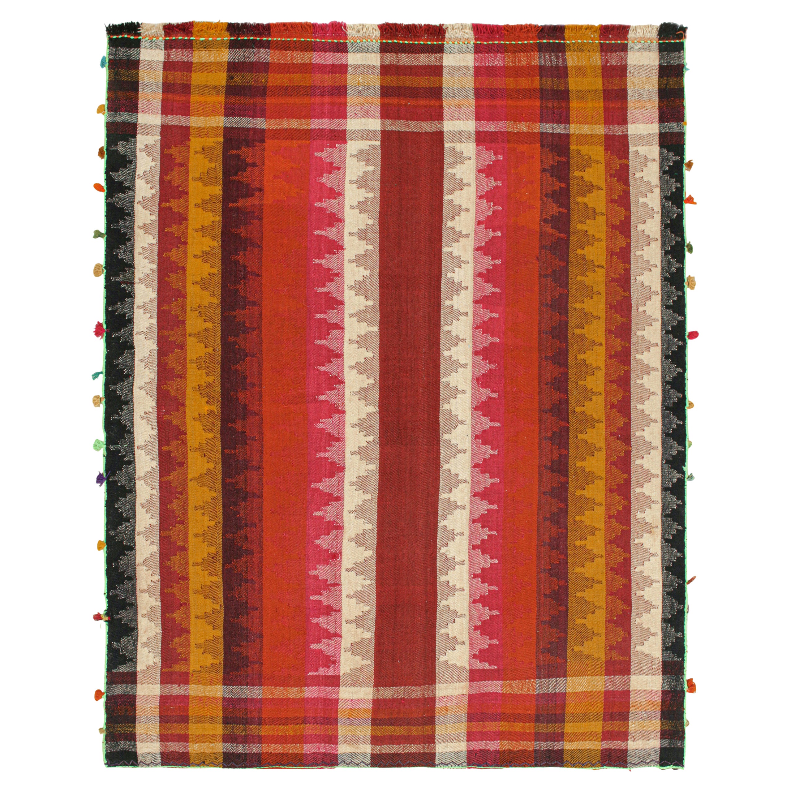 Vintage Persian Kilim in Polychromatic Stripes by Rug & Kilim For Sale