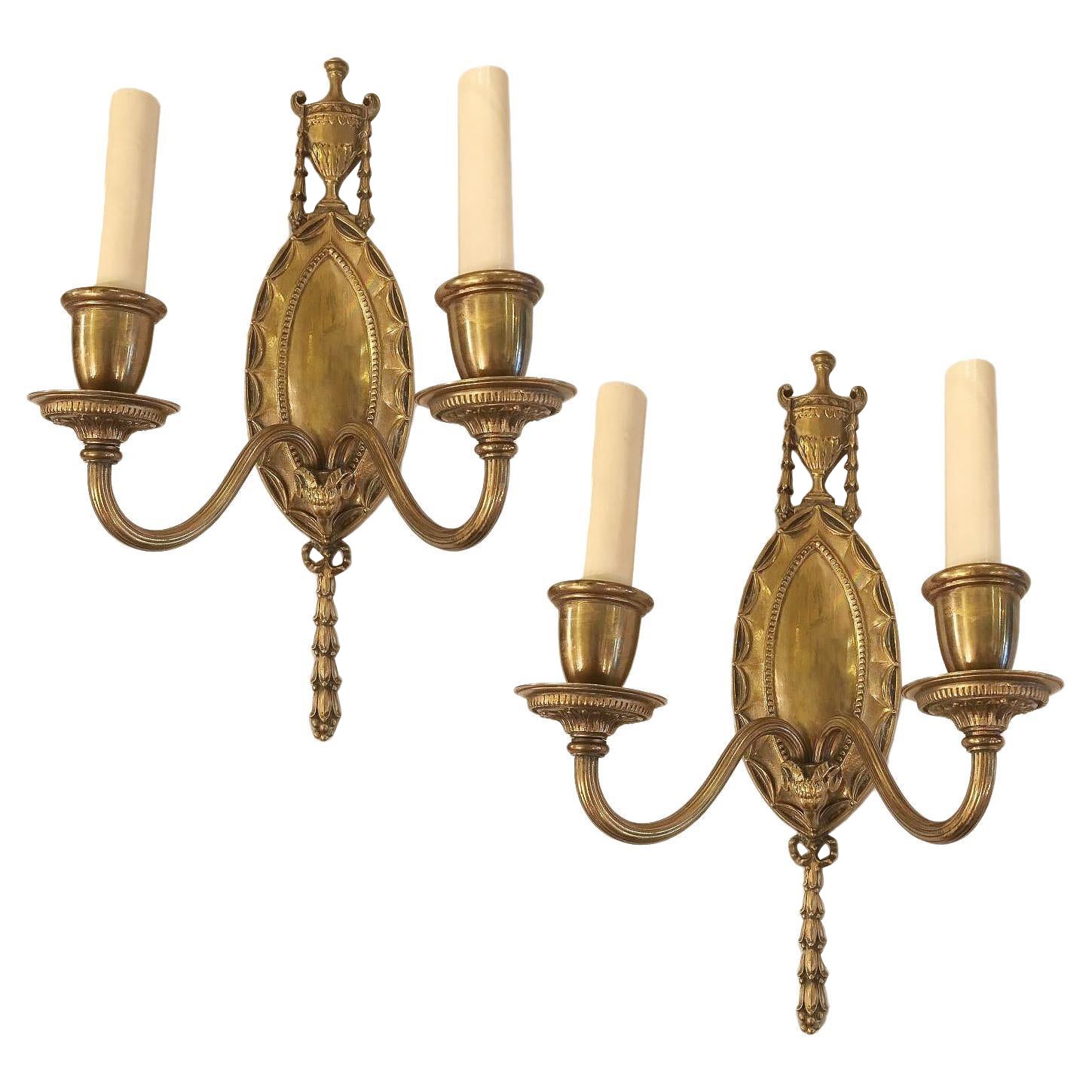 Set of French Bronze Sconces, Sold Per Pair For Sale