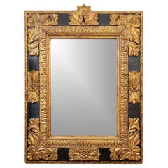 Vintage Monumental and Striking Decorative Painted and Gilt Mirror
