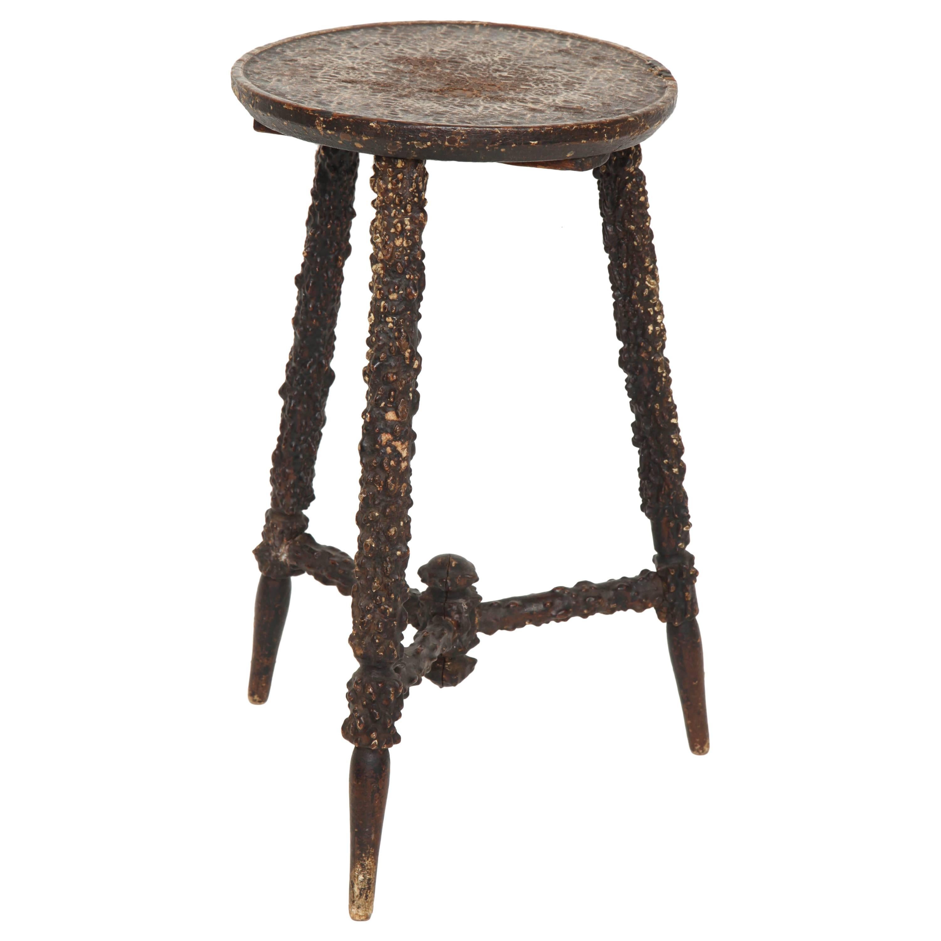 A Late 19th Century English Rusticated Stool