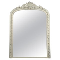 Large Napoleon III Mirror in Lacquered Wood and Stucco