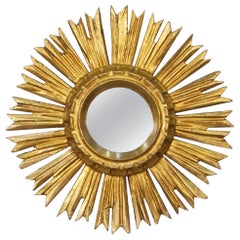 Small Spanish Gilt Starburst or Sunburst Mirror (Diameter 11 1/2)