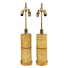 Pair of Mid-Century Ivory Resin Lamps