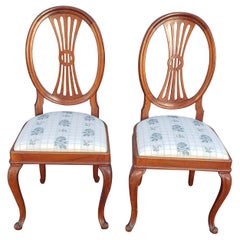 Pair of Mahogany Upholstered Shieldback Chairs