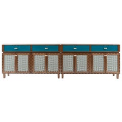 Tangara Fabric Panels Long Sideboard by Luis Pons