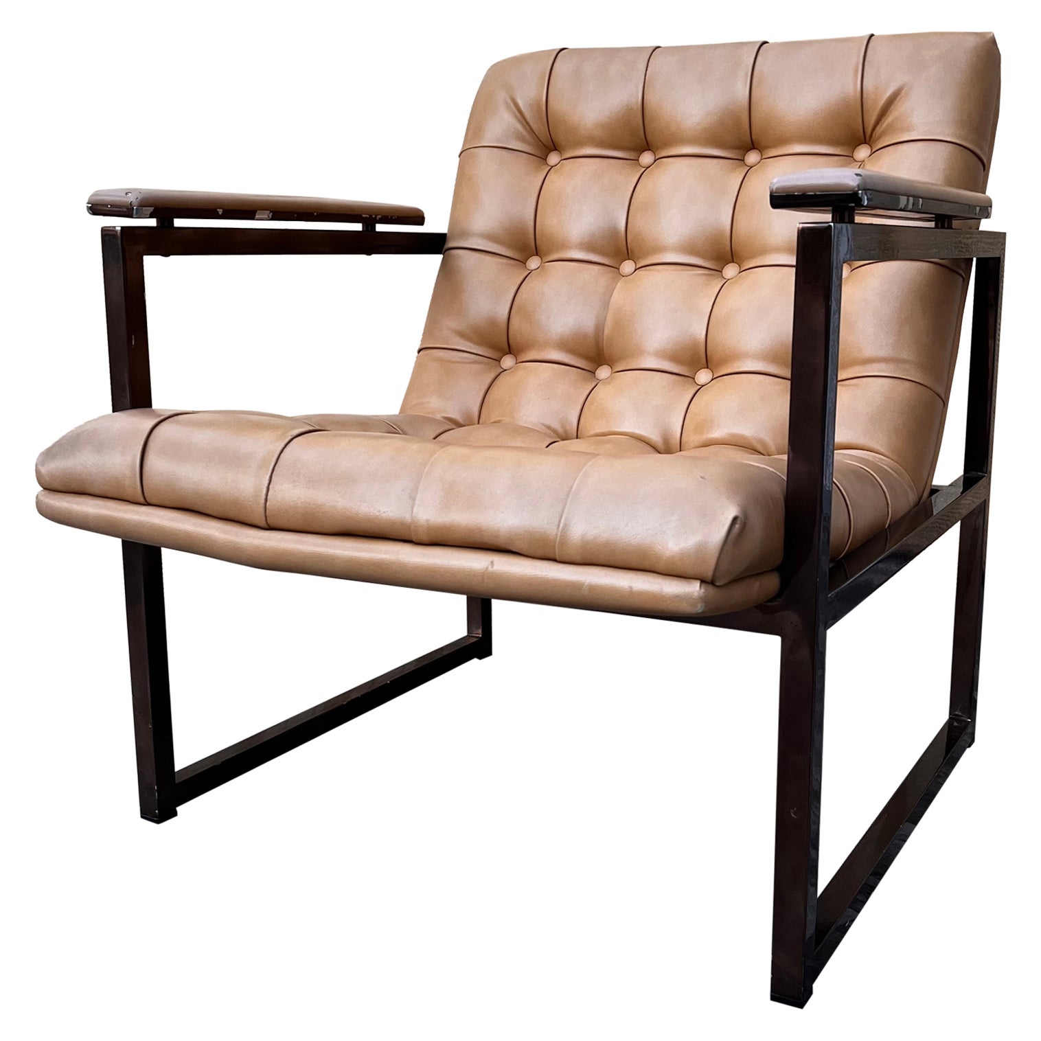 Vintage Mid-Century Modern Lounge Chair in the Milo Baughman's Style For Sale