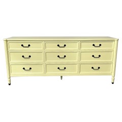 Vintage French Style Mint Green Dresser of Nine Drawers