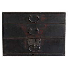 Japanese Antique Wooden Small Drawer/1750-1850/Wabisabi Storage Chest/Tansu