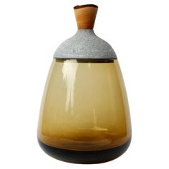 Vase empilable Terra en olive et pierre ollaire, Pia Wüstenberg