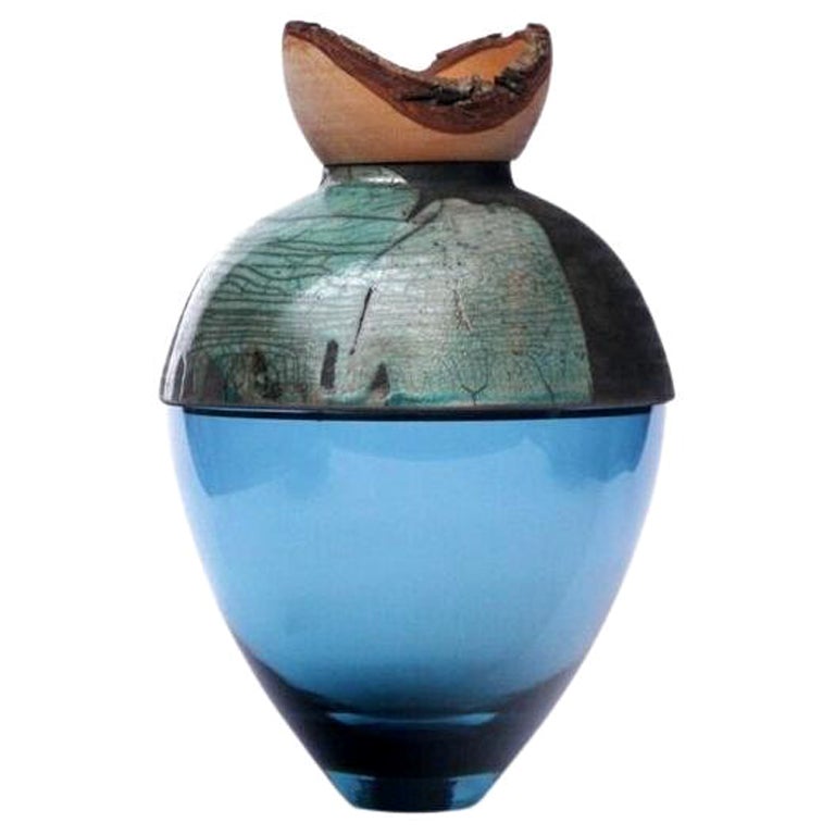Blue and Turquoise Butterfly Stacking Vessel, Pia Wüstenberg For Sale