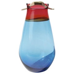 Vase Heiki bleu et pêche, Pia Wüstenberg