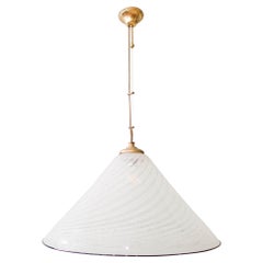 Large Vintage Swirled Murano Glass Pendant Lamp from La Murrina, Italy, 1970s