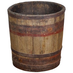 Used Oak Barrelled Planter, circa 1900