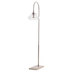 Art Deco inspired Floor Lamp with Glass Shade and Concrete Base