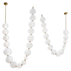 Pair of Pearl Necklace Pendant Lights, Ludovic Clément D’armont