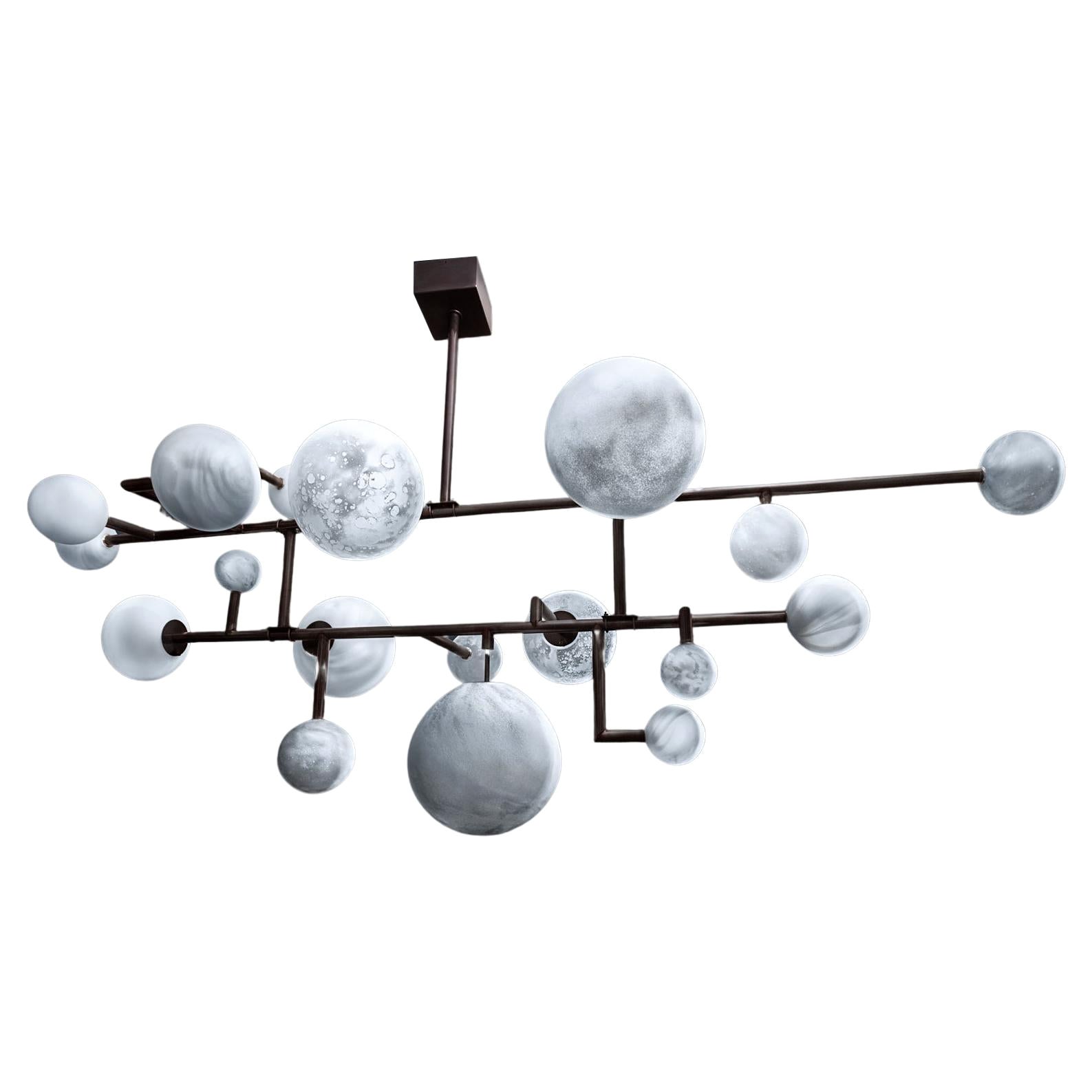 Balanced Planets Chandelier by Ludovic Clément D'armont For Sale
