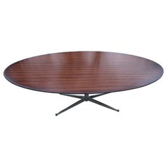1960s Rosewood Oval Table in the Style of Florence Knoll