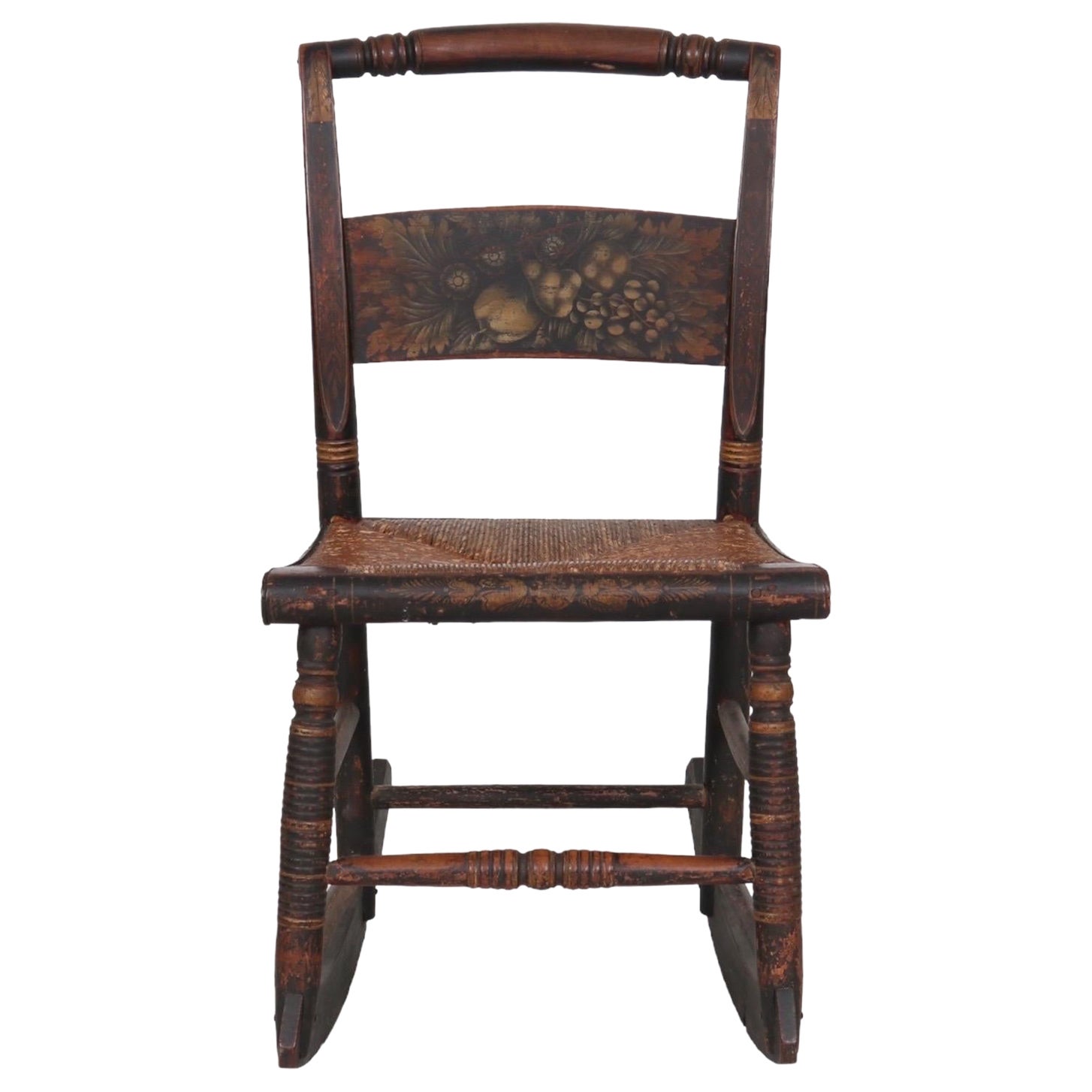 Hitchcock Style Stenciled Rocking Chair For Sale