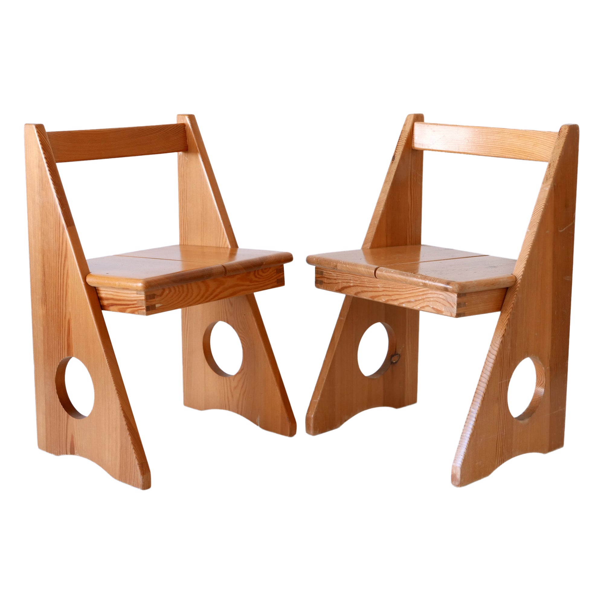 Set of Two Children's Chairs by Gilbert Marklund for Furusnickarn Sweden, 1970s For Sale