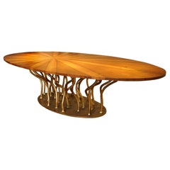 New Design Bronze Walnuss Wood Esstisch Bereit für die Lieferung jetzt