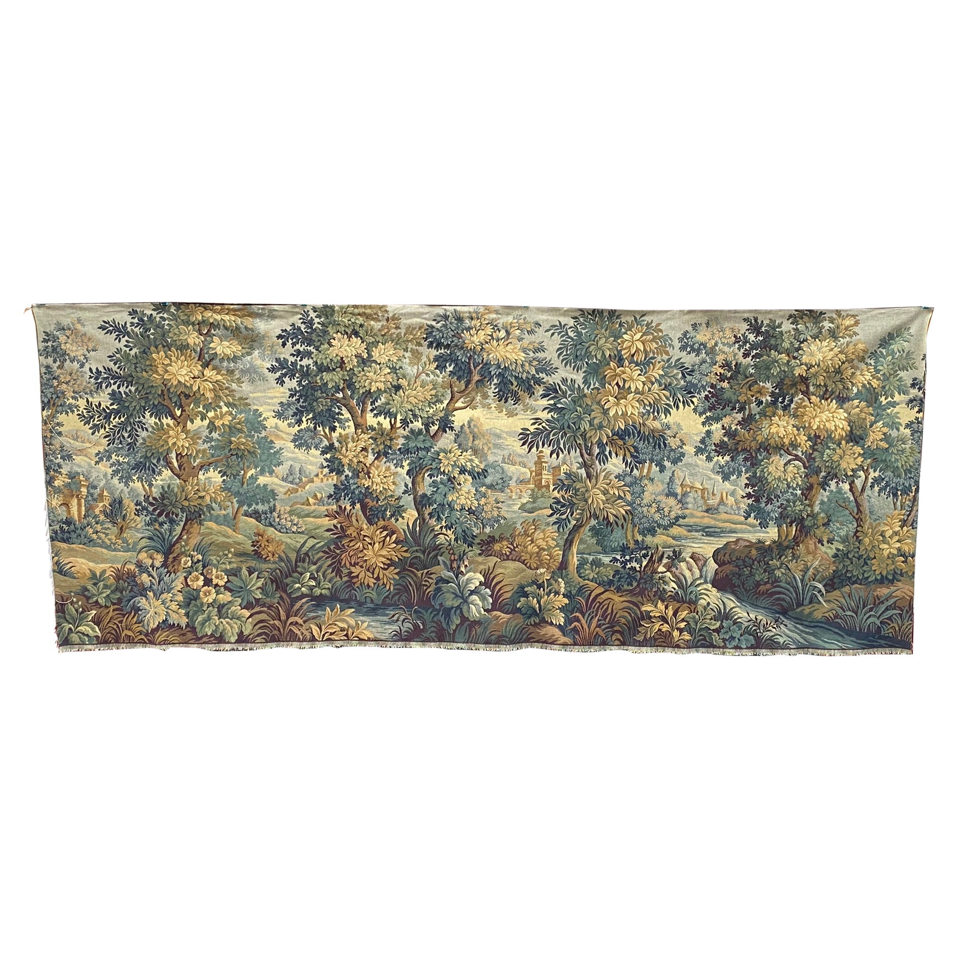 Very Large Mechanical Tapestry Decorated with Undergrowth and Castles