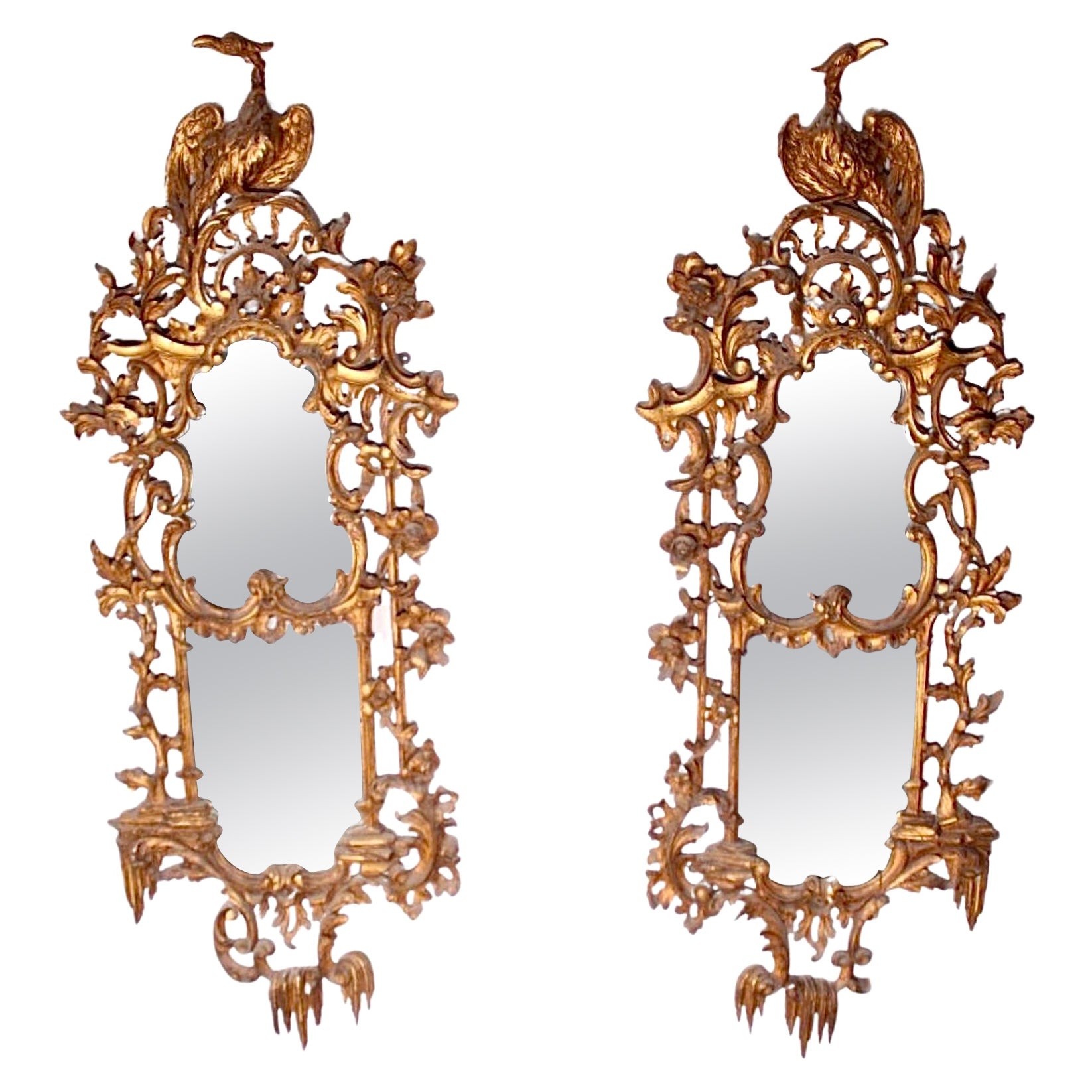 Pair of George III Style Giltwood Pier Mirrors