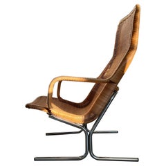 Vintage Rattan Lounge Chair by Dirk Van Sliedrecht 60s Model 514