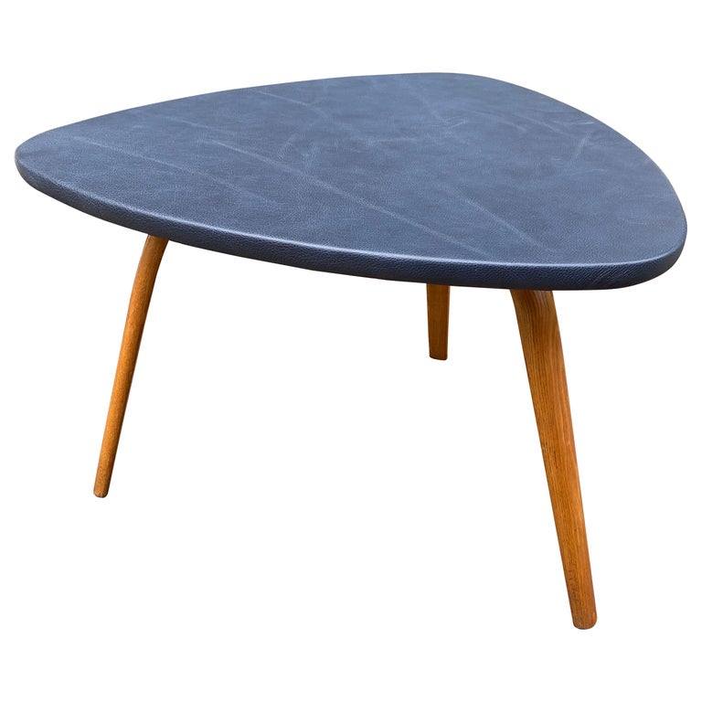 Bow-Wood for Steiner Leather Triangle Table For Sale at 1stDibs