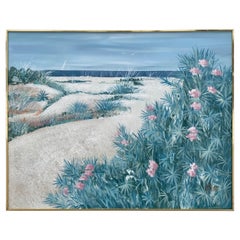 Large Lee Reynolds Original Signed Coastal Beach Painting Midcentury Modern Art